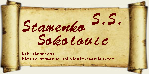 Stamenko Sokolović vizit kartica